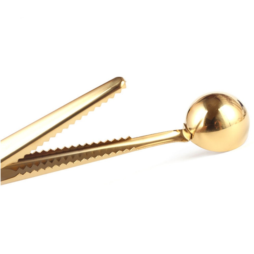 80mm Gold Silver Copper Scoop Gold Coffee Powder Spoon With Ring