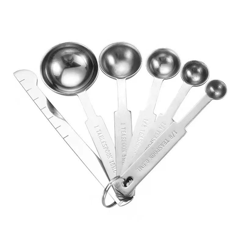 6-Piece Stainless Steel Measuring Spoon Set